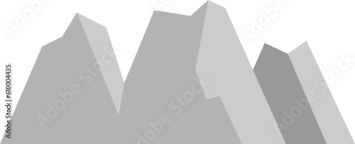 Rock mountain hill landscape illustration in flat and minimal design
