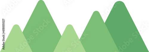 mountain hill landscape illustration in flat and minimal design
