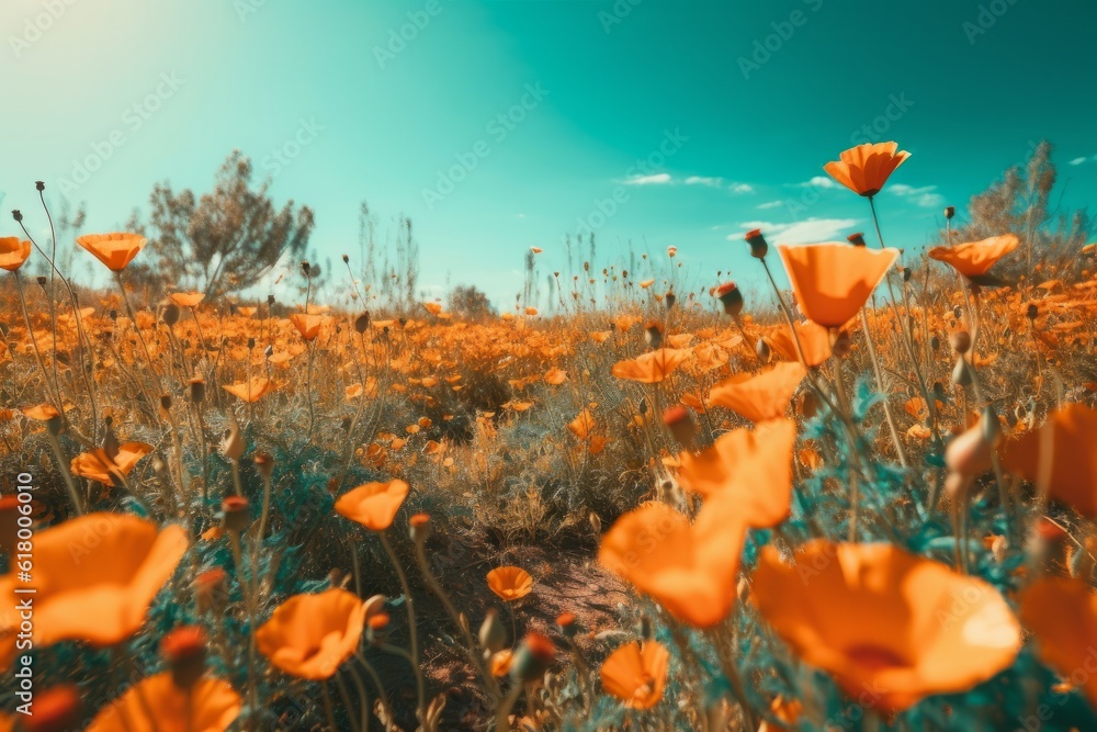 Beautiful poppies in the field at sunset. Soft focus Beautiful poppies in the field at sunset. Soft focus