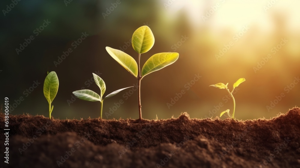 Fototapeta premium Green seedling illustrating concept of new life and investment in agriculture business