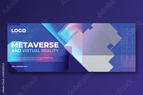 facebook cover metaverse and virtual reality horizontal vertical banner design