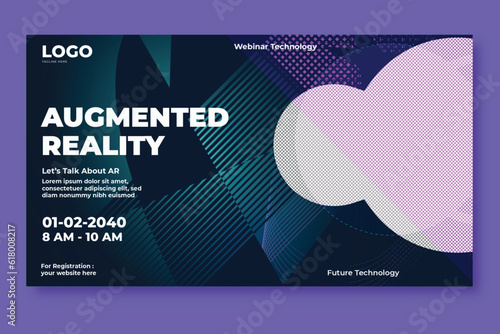 facebook cover metaverse for company webinar conference augmented reality banner template