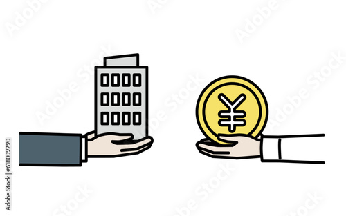不動産購入や投資をするイラスト