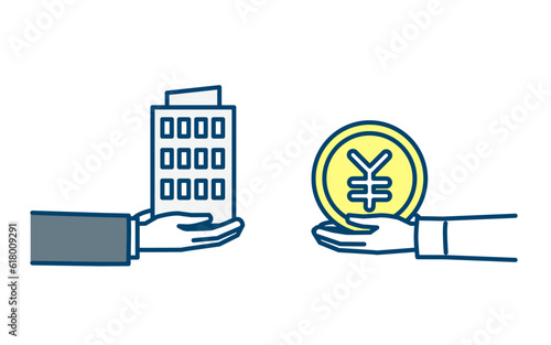 不動産購入や投資をするイラスト