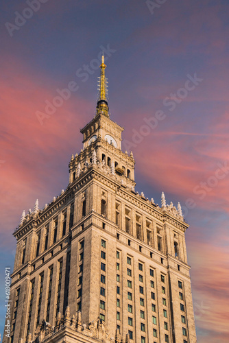 Wallpaper Mural The Palace of Culture and Science Beautiful architecture of Warszawa city center with Palace of Culture at sky background. One of the main symbols of Warsaw skyline. Travel destinations tourist Torontodigital.ca