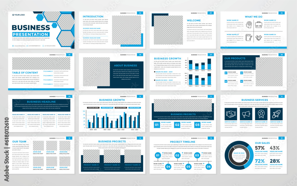 presentation template with modern concept and minimalist layout use for annual report company profile and corporate proposal