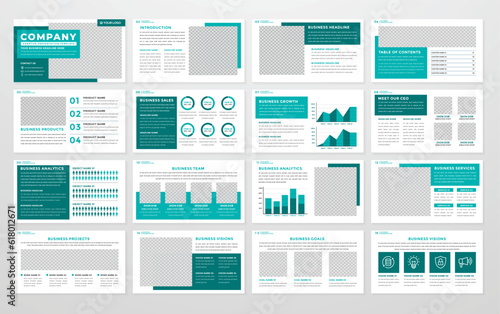 presentation template with modern concept and minimalist layout use for annual report company profile and corporate proposal