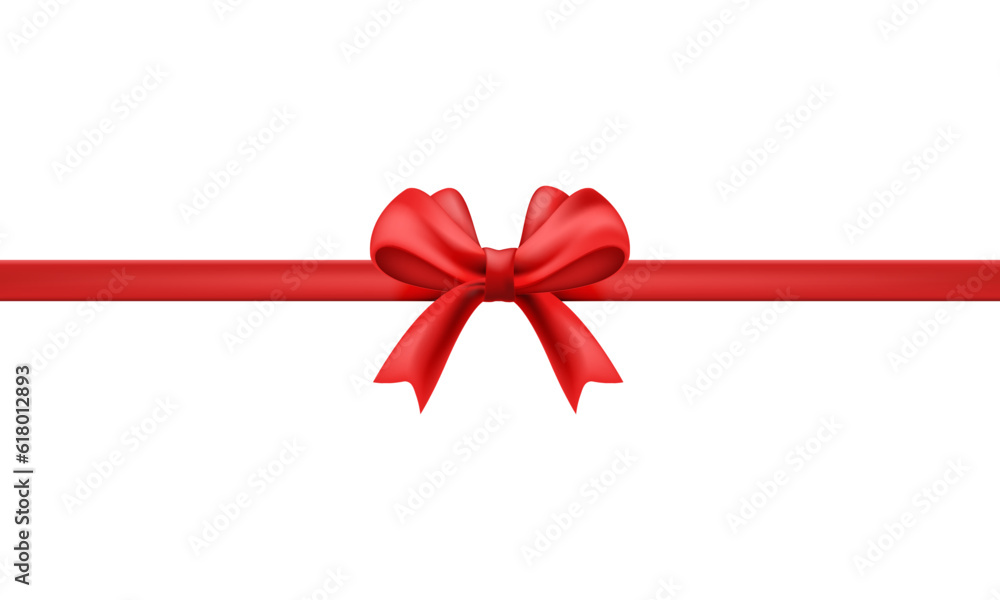 vector elegant red ribbon and bow isolated on white vector elegant red ribbon and bow isolated on white