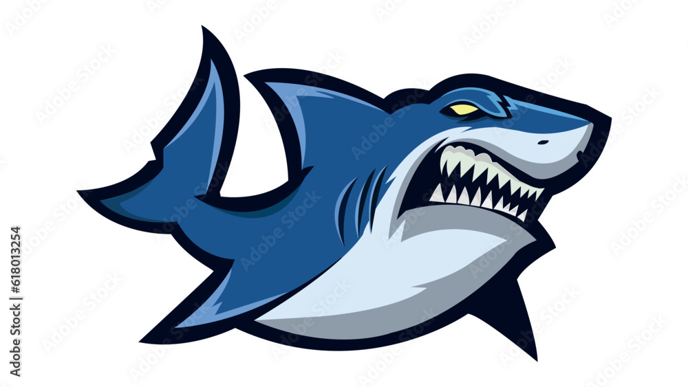 Obraz premium Sleek Predator: A Vector Shark Illustration