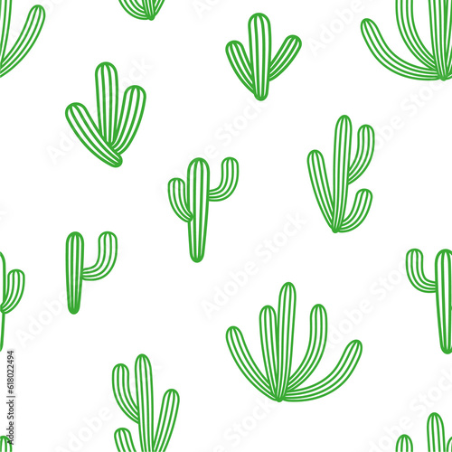 vector seamless tropical pattern cactus plants 