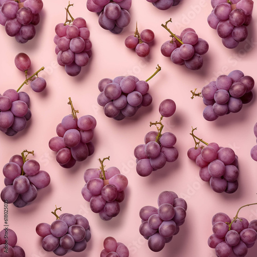 Top View of a grape pattern. Generative AI.