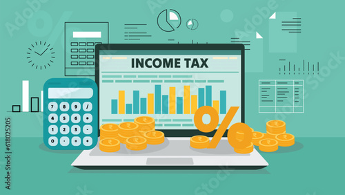 Income Tax Calculations and Filing Illustration in the Indian Financial World  photo