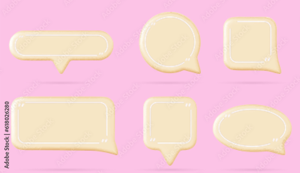 Realistic set of yellow speech boxes isolated on background. Vector illustration of round, square, rectangle, oval dialogue balloons isolated on pink background. Blank comment frames for social media Realistic set of yellow speech boxes isolated on background. Vector illustration of round, square, rectangle, oval dialogue balloons isolated on pink background. Blank comment frames for social media