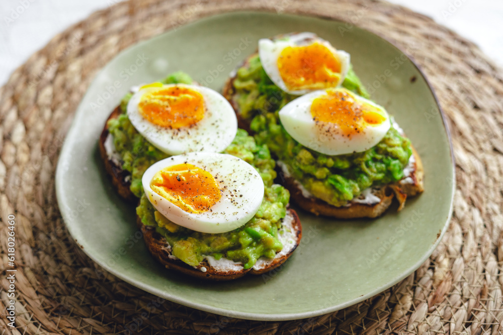 breakfast avocado toast boiled egg.