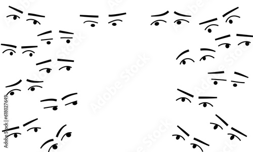 Bullying pattern, people's eyes with discontent.