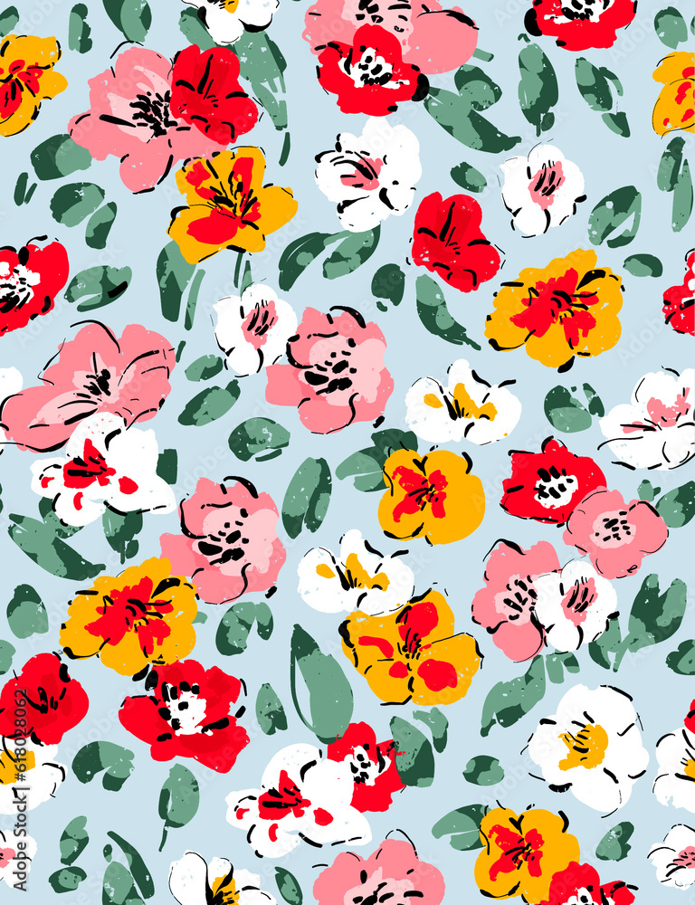Vibrant summer flower pattern Vibrant summer flower pattern