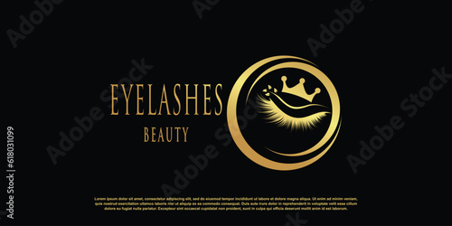 Eyelash logo icon with creative and  beauty concept premium vector