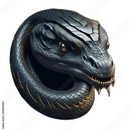 Snake head isolated on white background.