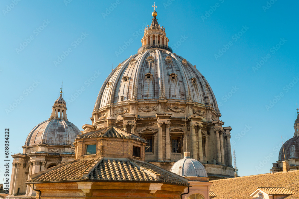 The dome of St. Peter's Basilica in the Vatican