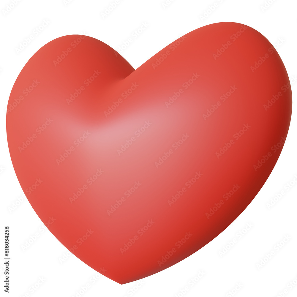 Red heart shape 3D