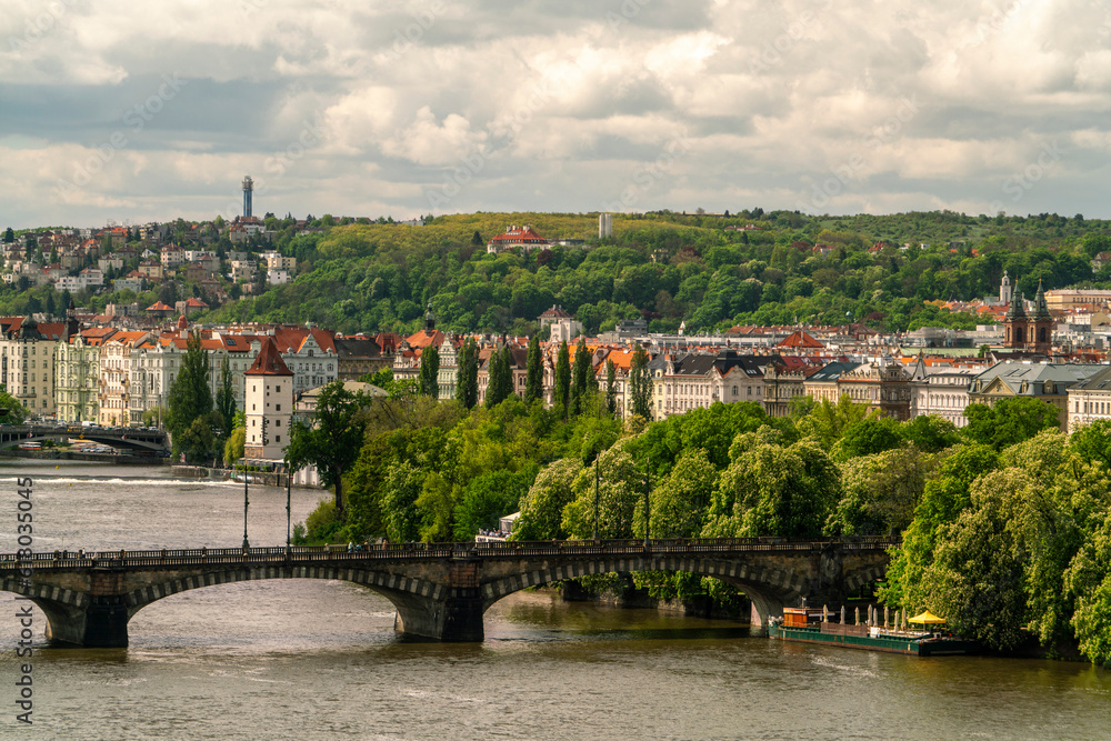 Obraz premium View of Legion Bridge and Vltava river, Prague, Czech republic