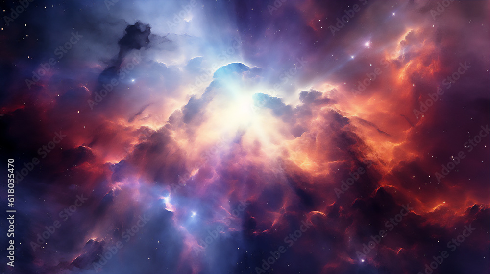 Fototapeta premium Nebula and space illustration create using generative AI tools