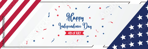 Free Download happy american independence day background, with flag decoration. vector design for banner, greeting card, brochure, web, social media. - GFXLoad