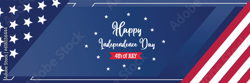 Free Download happy american independence day background, with flag decoration. vector design for banner, greeting card, brochure, web, social media. - GFXLoad