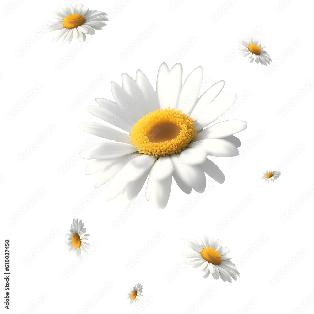 Fototapeta premium The perfect embodiment of elegance and grace, a daisy that evokes emotions of passion, love, and desire with its vibrant hues and soft, silky petals.