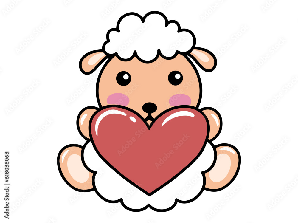 Sheep Animal Drawing for Valentines Day Sheep Animal Drawing for Valentines Day