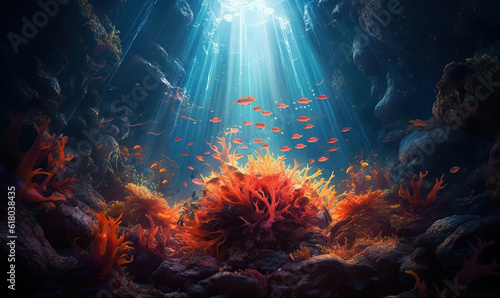 Marine Underwater World. Created using generative AI tools