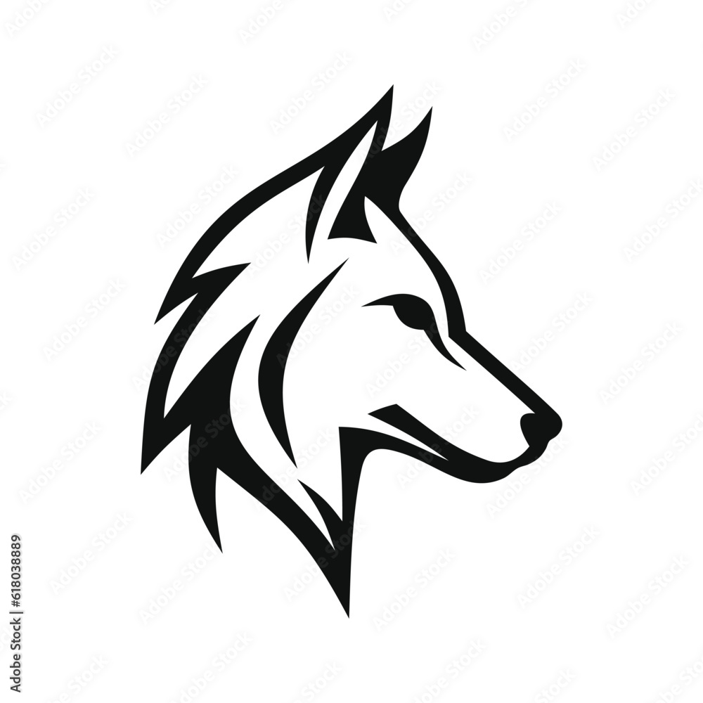Wolf Wild Head Face. Logo Style on White Background. Vector Wolf Wild Head Face. Logo Style on White Background. Vector