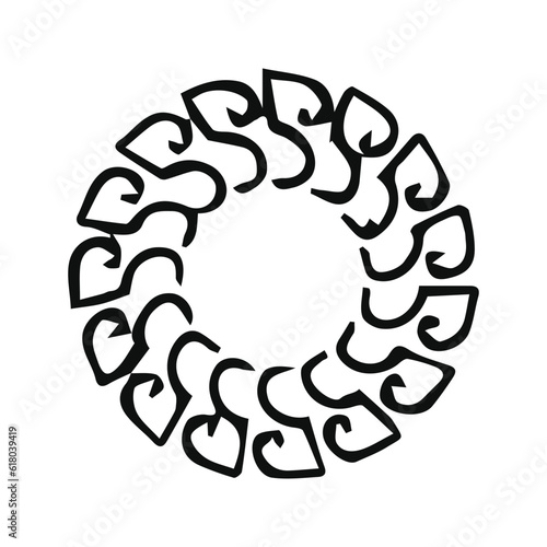 hand drawing symmetry mandala and symmetry flower, complex circle