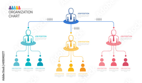 Infographic template for organization chart with business people icons. vector infographic for business.