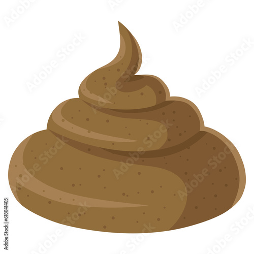 Poop Cartoon Illustration Flat Design Icon photo