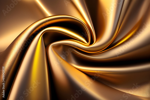 Gold silk satin fabric luxury, perfect for design background, Created with generative AI tools