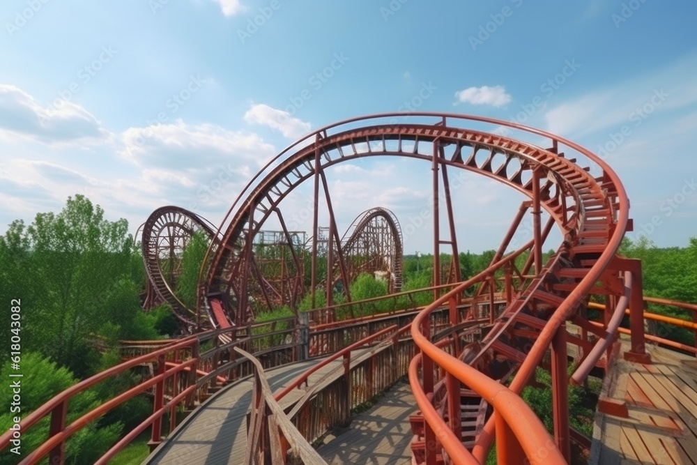 Roller coaster summer. Generate Ai