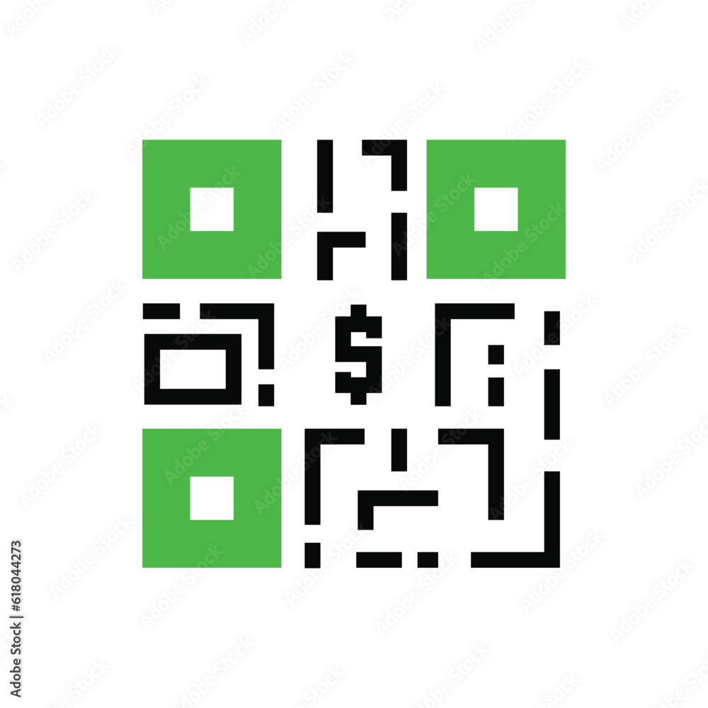 Payment QR code icon illustration design. Vector design