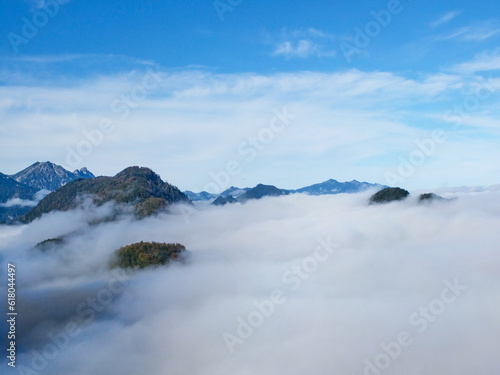 Sea of clouds at the top of mountain view point