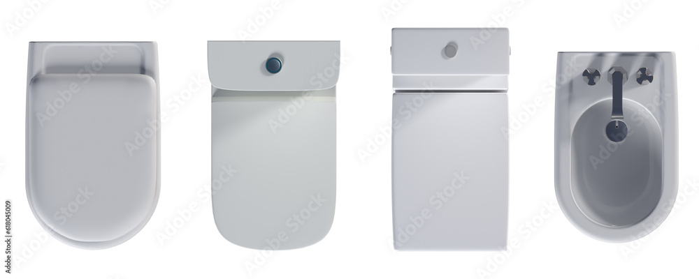 lavatory pan isolated on white background, bidet, 3D illustration, cg render lavatory pan isolated on white background, bidet, 3D illustration, cg render