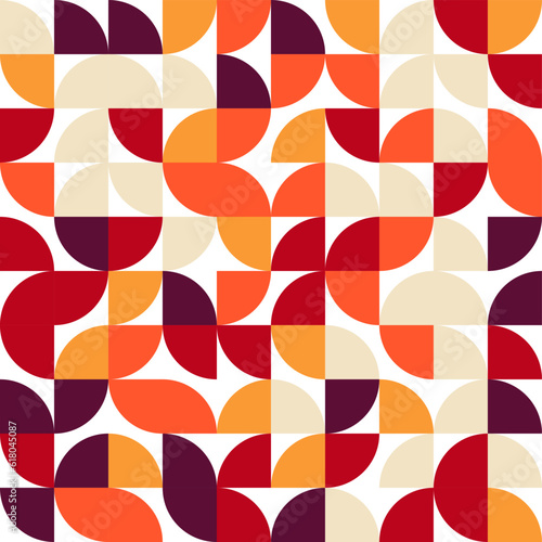 Retro seamless pattern design orange toned nostalgic repeat background for textile, wallpaper, and wrapping paper