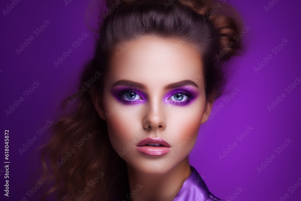 Woman bright makeup care. Generate Ai Woman bright makeup care. Generate Ai