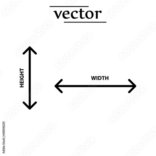 height and width icon, area or size, dimension icon flat design on white background..eps