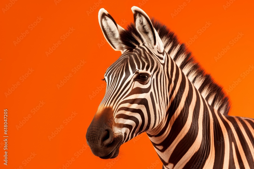 Zebra animal portrait. Generate Ai Zebra animal portrait. Generate Ai