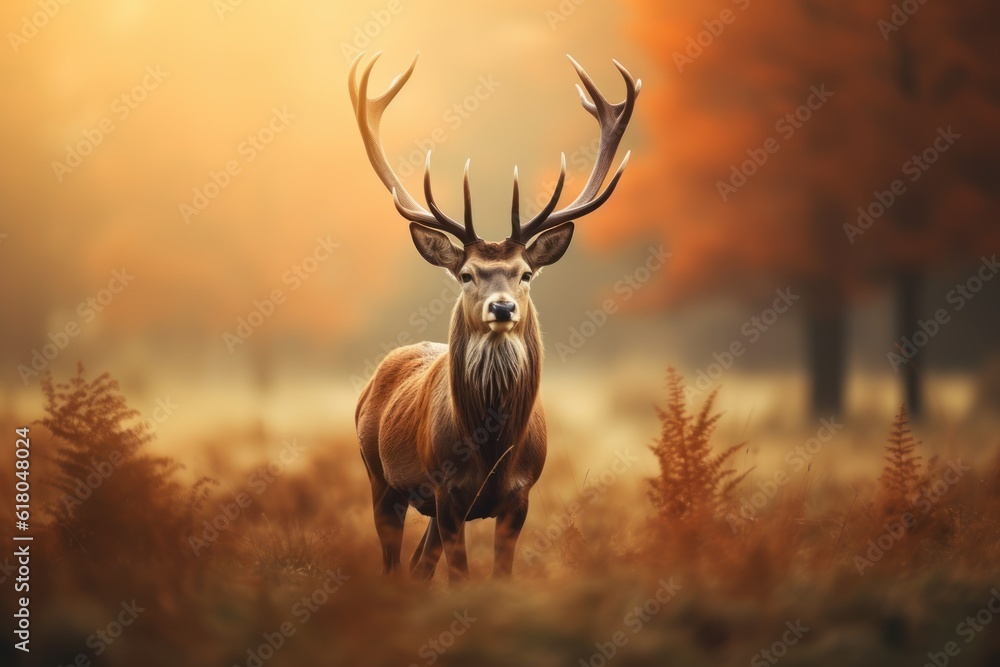 Red deer in the nature habitat Red deer in the nature habitat