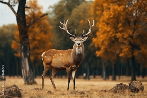 Red deer in the nature habitat