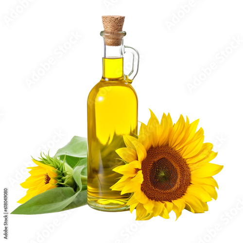 bottle of oil and sunflower