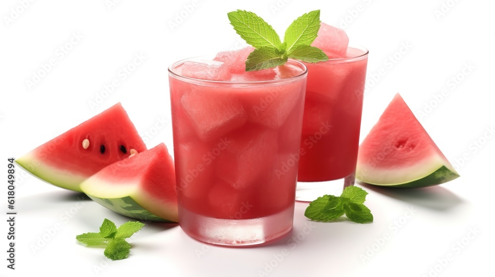A cold, delicious, freshly squeezed watermelon smoothie,AI generated. A cold, delicious, freshly squeezed watermelon smoothie,AI generated.