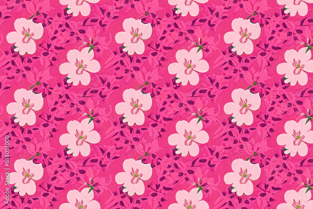 pattern flowers background with Generative AI Techonology.