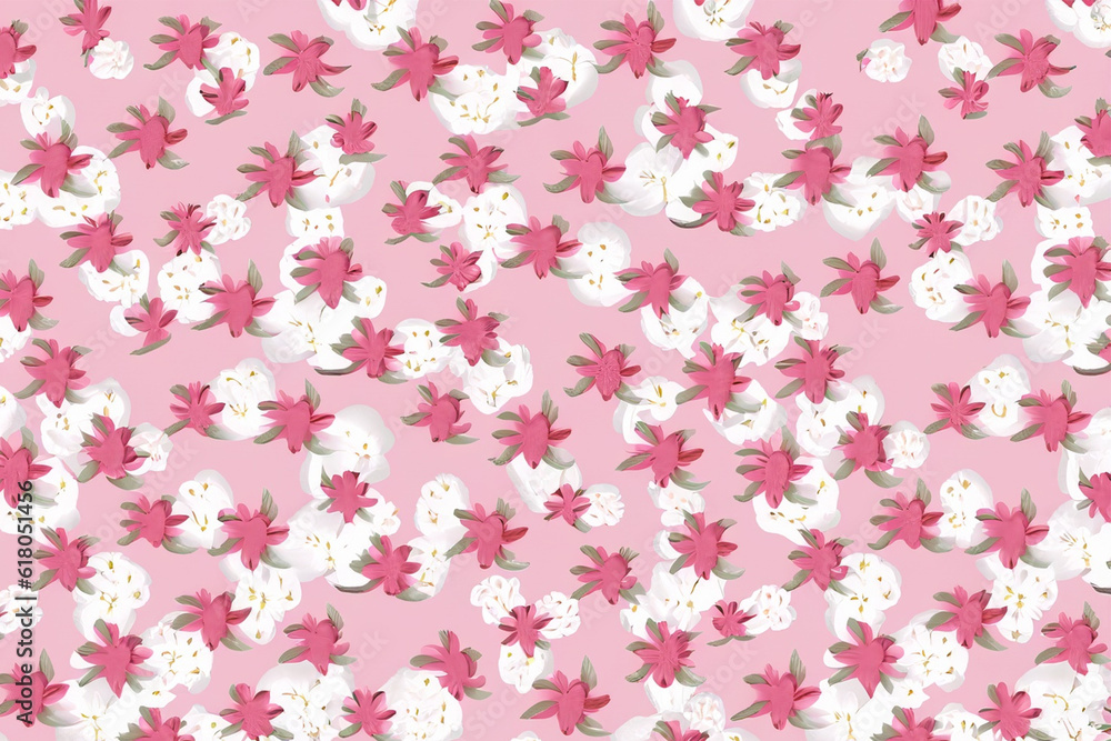 pattern flowers background with Generative AI Techonology. pattern flowers background with Generative AI Techonology.